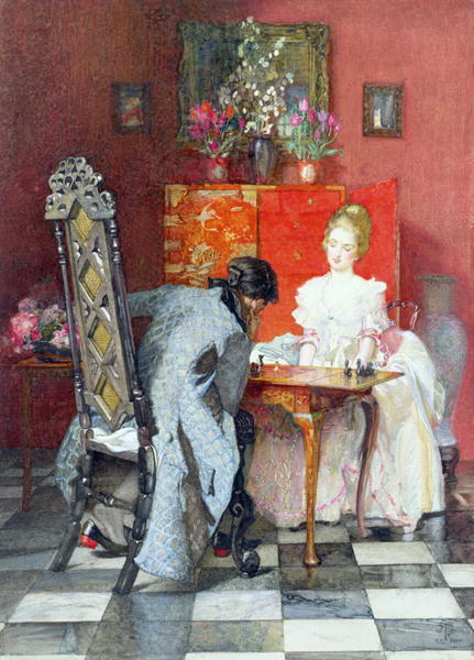 The Chess Players, or Black To Move by Joseph Walter West, 1920